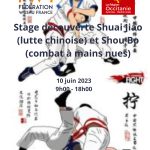 Stage découverte Shuai Jiao (lutte chinoise) et Shou Bo (combat à mains nues)